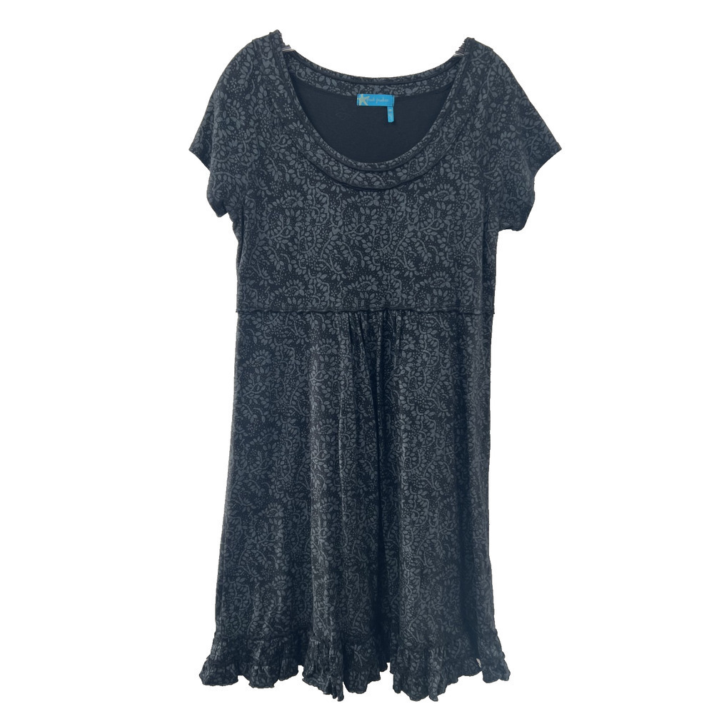 Fresh Produce Women's Multicolor Black/Grey 100% Cotton Shift Dress Size M